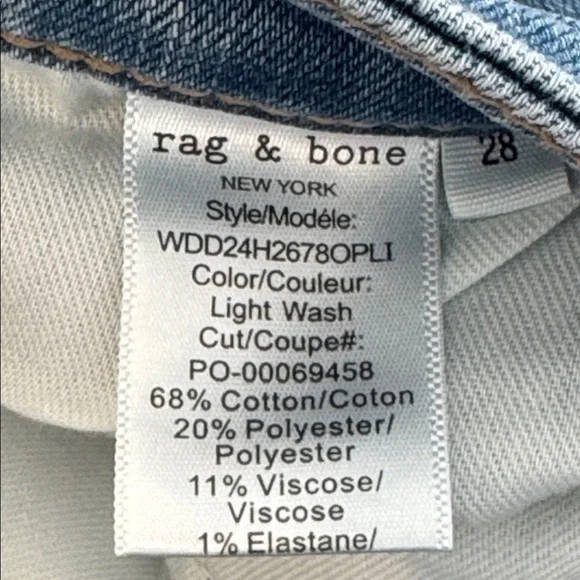 Rag & Bone Low Rise, Slim, Boyfriend Jeans. Size 28 - Picture 10 of 16